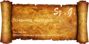 Szepesy Györgyi névjegykártya